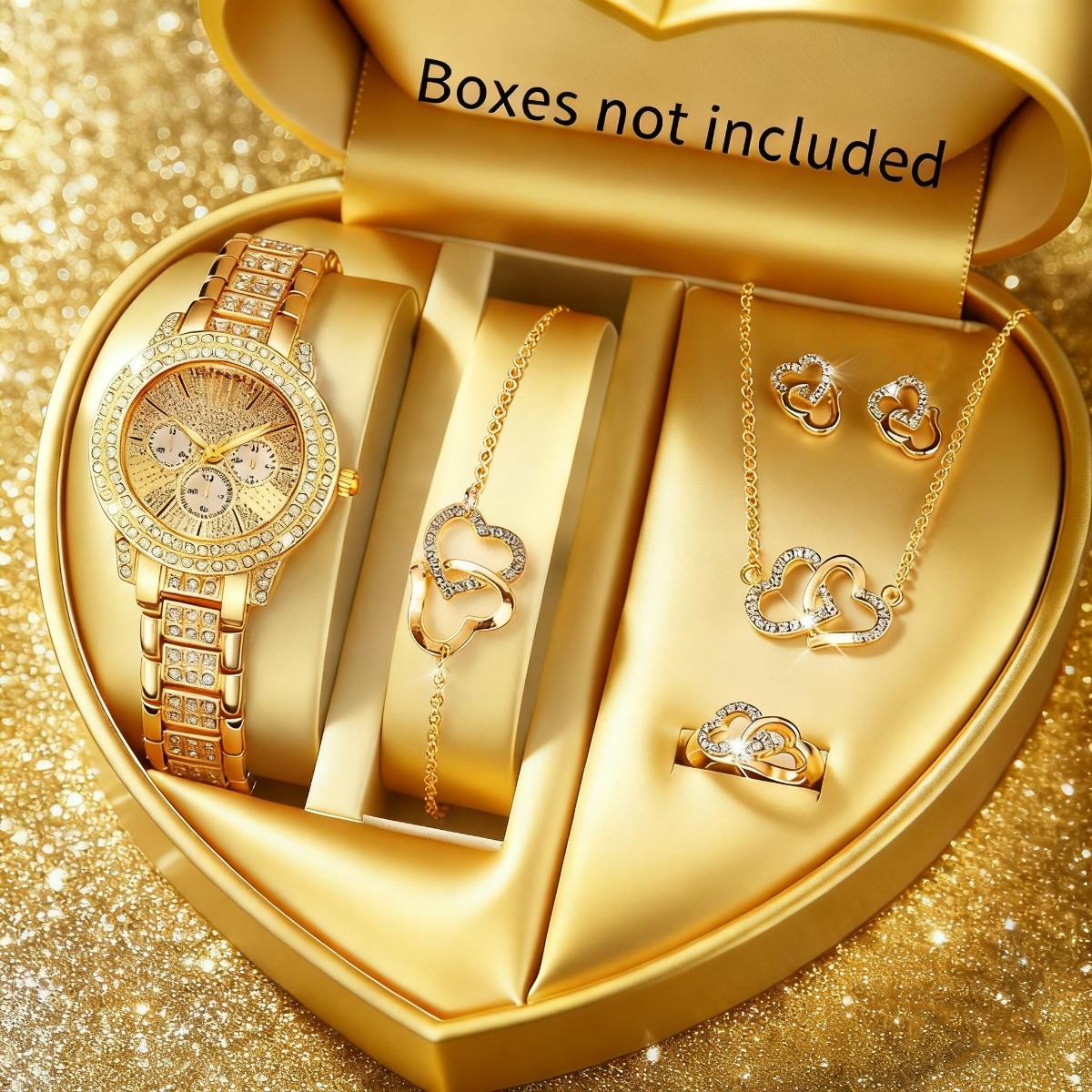 Luxury Watch Kit - 6PCS Luxury Rhinestone Women Watch Jewelry