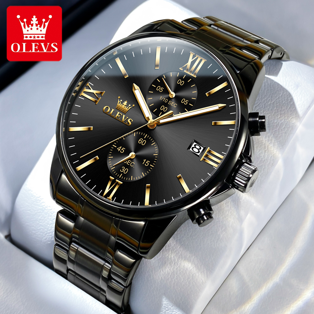 Zen Luxury Watch - OLEVS 2886 Classic Black Quartz Watch