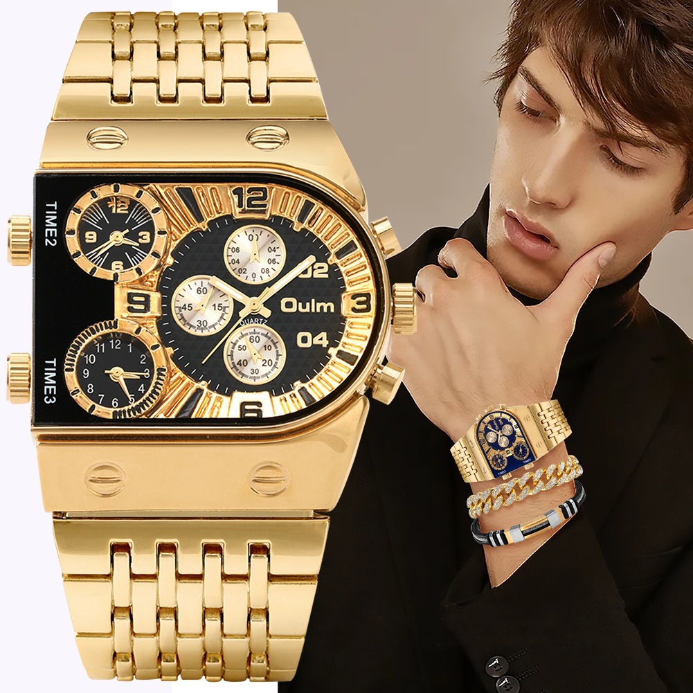 Men's luxury rectangular gold  - Luxury Watch Face 评论和价格