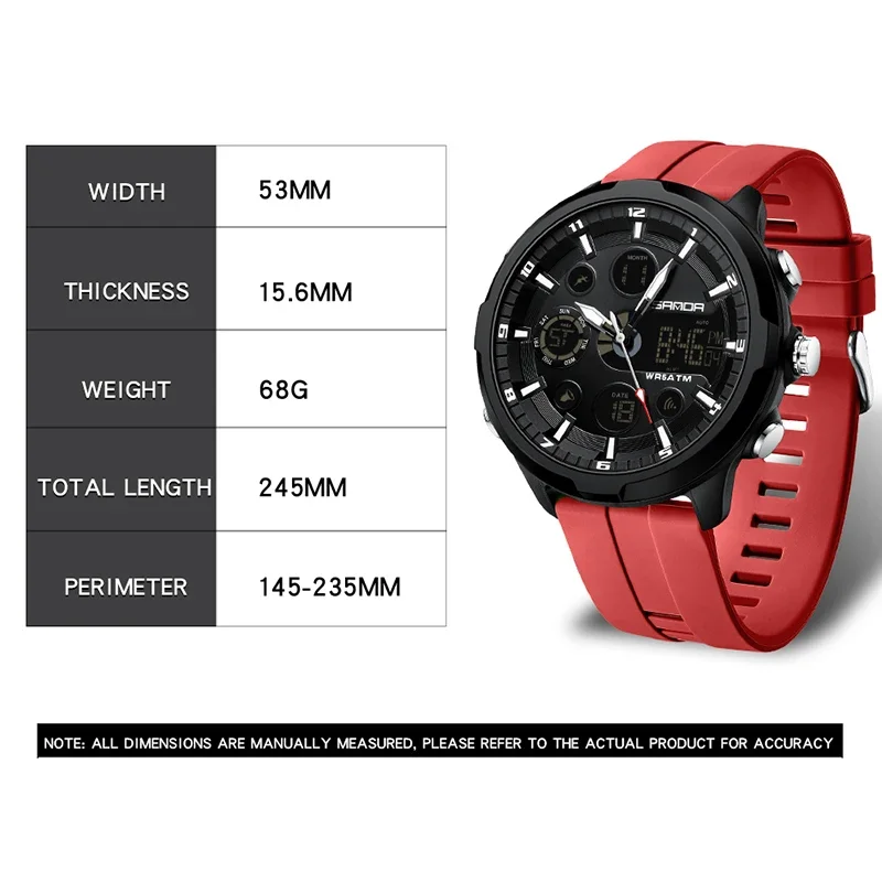 SANDA 9053  50M Waterproof Qua - Luxury Watch G Shock 评论和价格