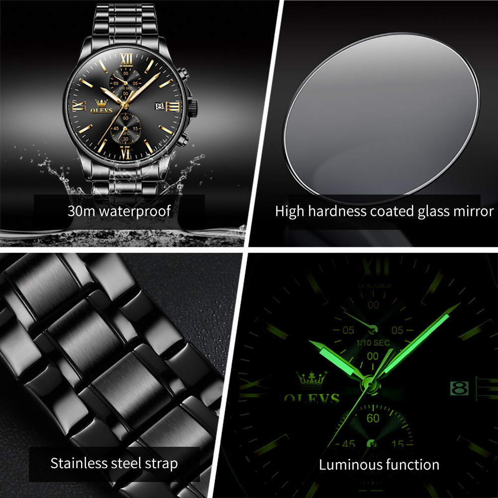 OLEVS 2886 Classic Black Quart - Zen Luxury Watch 评论和价格