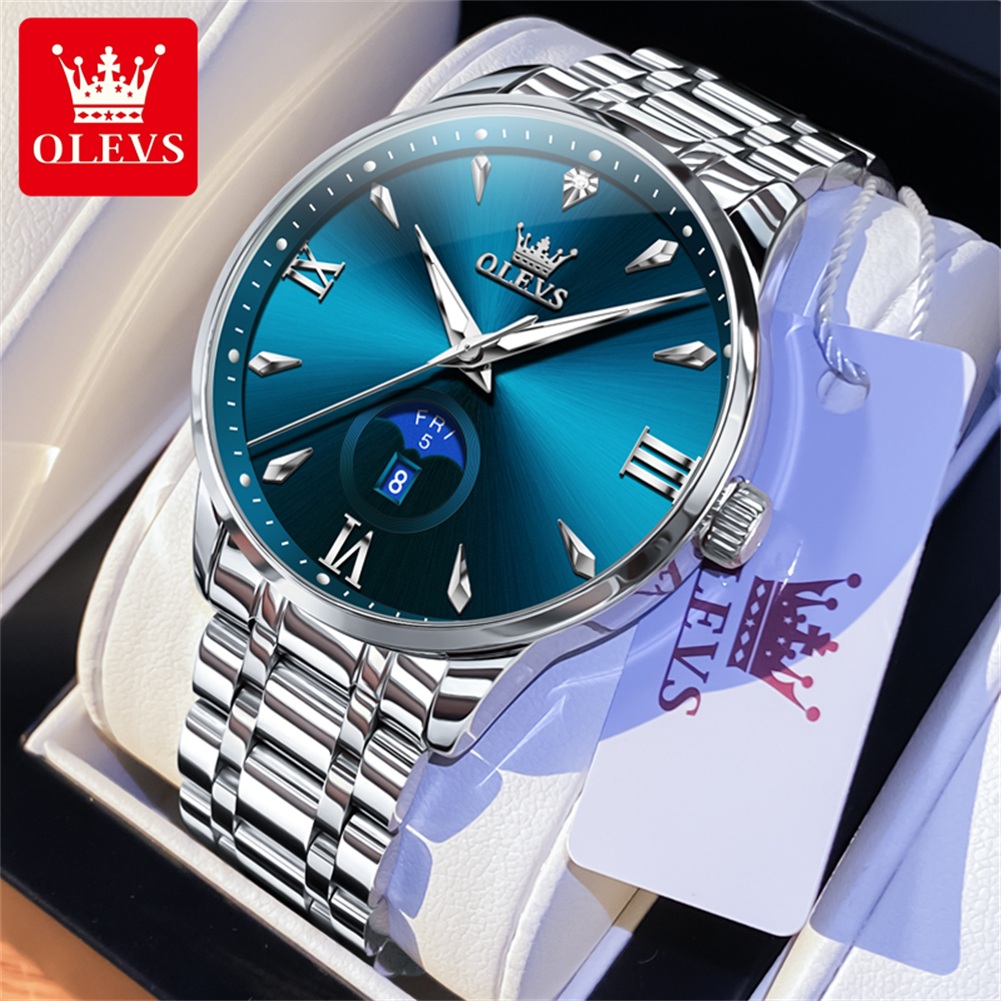 OLEVS Moon Phase men's watches - Luxury Quartz Watch Brands 评论和价格