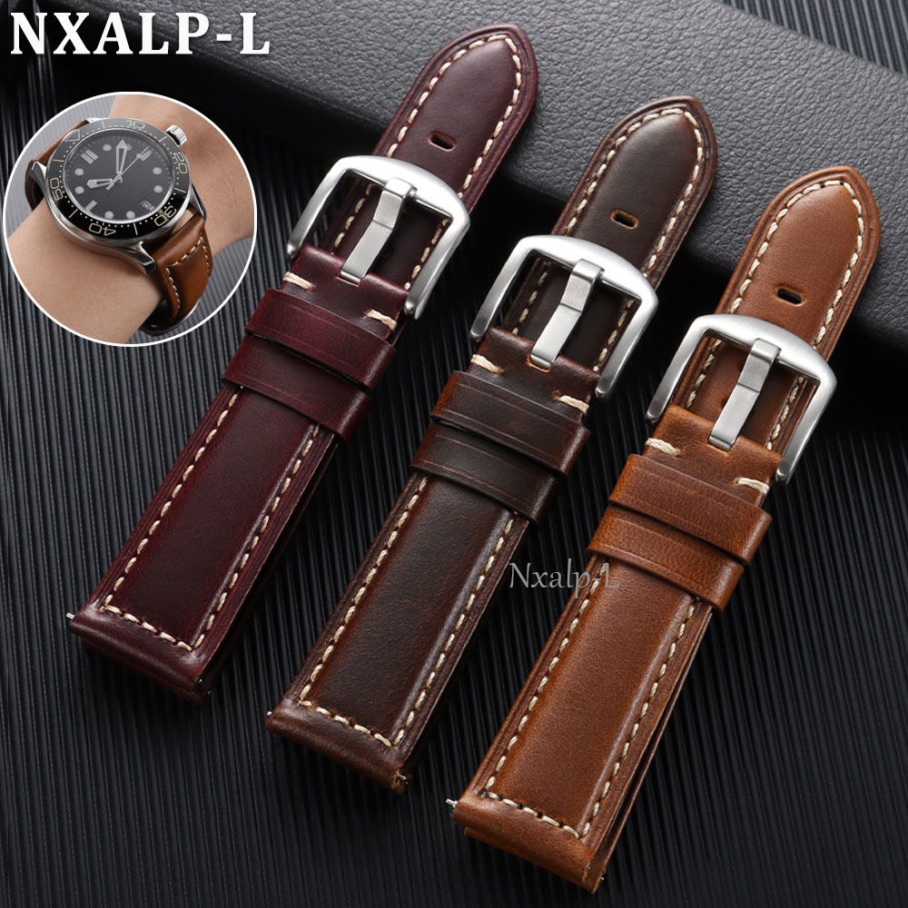 Oil Wax Cowhide Strap 18 20mm  - Omega Watch Speedmaster 评论和价格