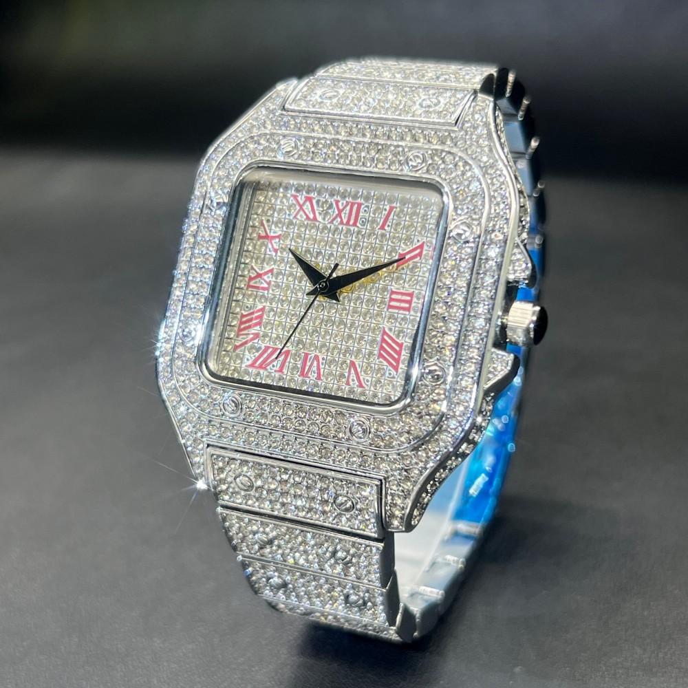 MISSFOX Iced Out Men Watch Squ - Luxury Watch Face 评论和价格