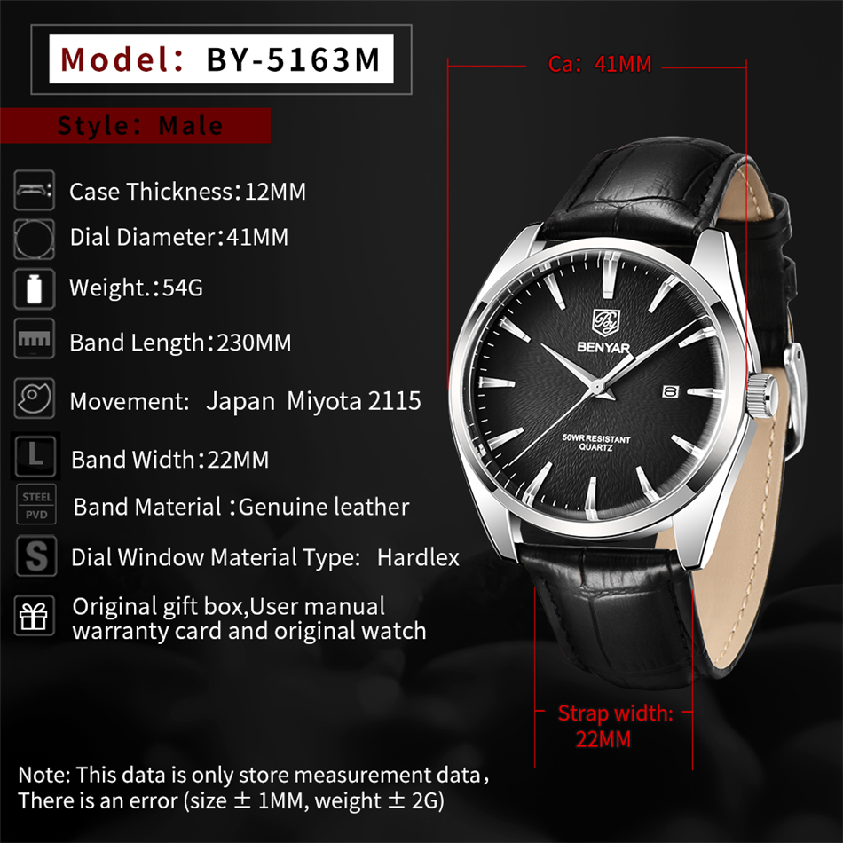 Benyar 5163 Top Brand Luxury M - Zen Luxury Watch 评论和价格