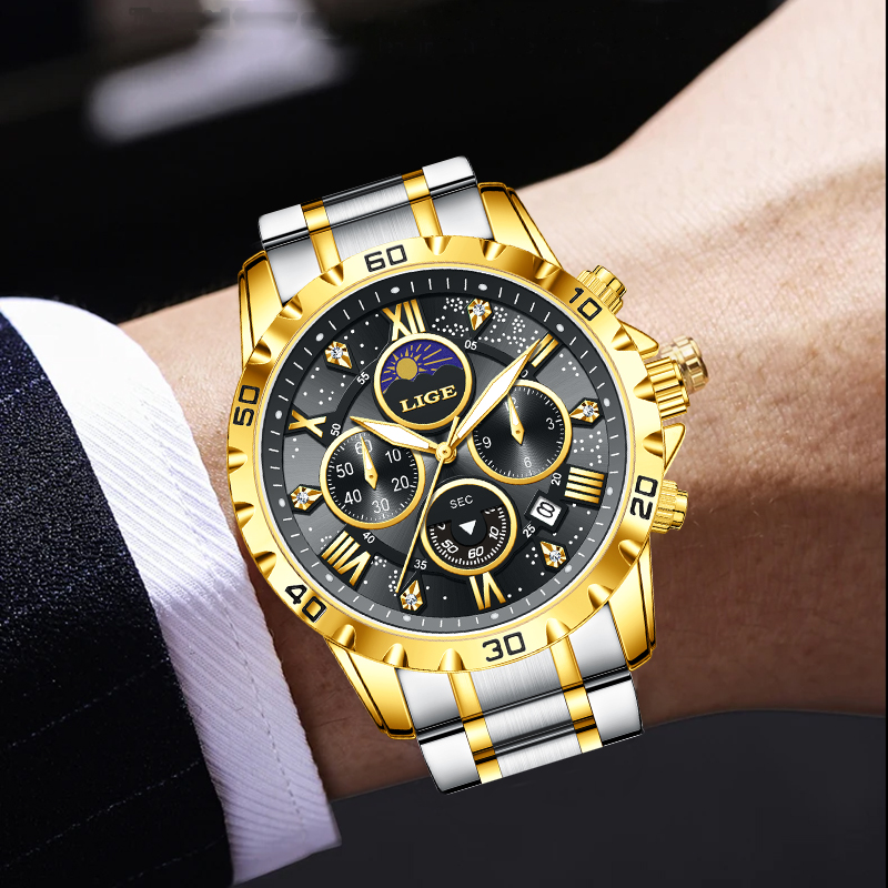 LIGE Top Brand Luxury Quartz M - Luxury Quartz Watch Brands 评论和价格