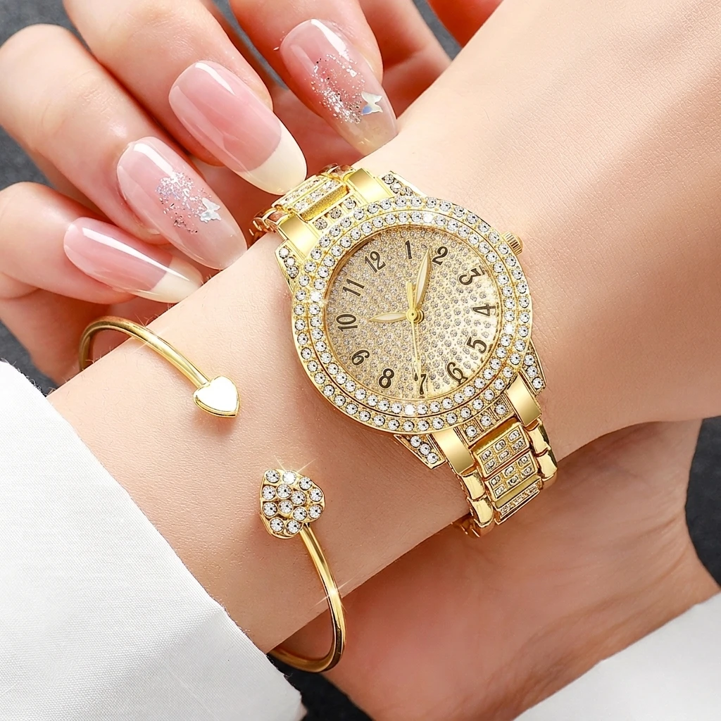 6PCS Fashion Rhinestone Women  - Luxury Watch Kit 评论和价格