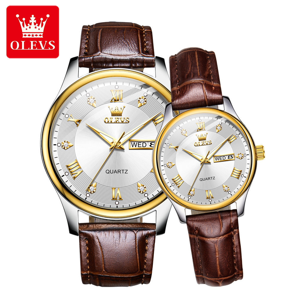 OLEVS Couple Watch Luxury Bran - Luxury Watch Gift For Her 评论和价格