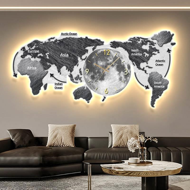 World Map Glowing Wall Clock L - Luxury Watch House 评论和价格